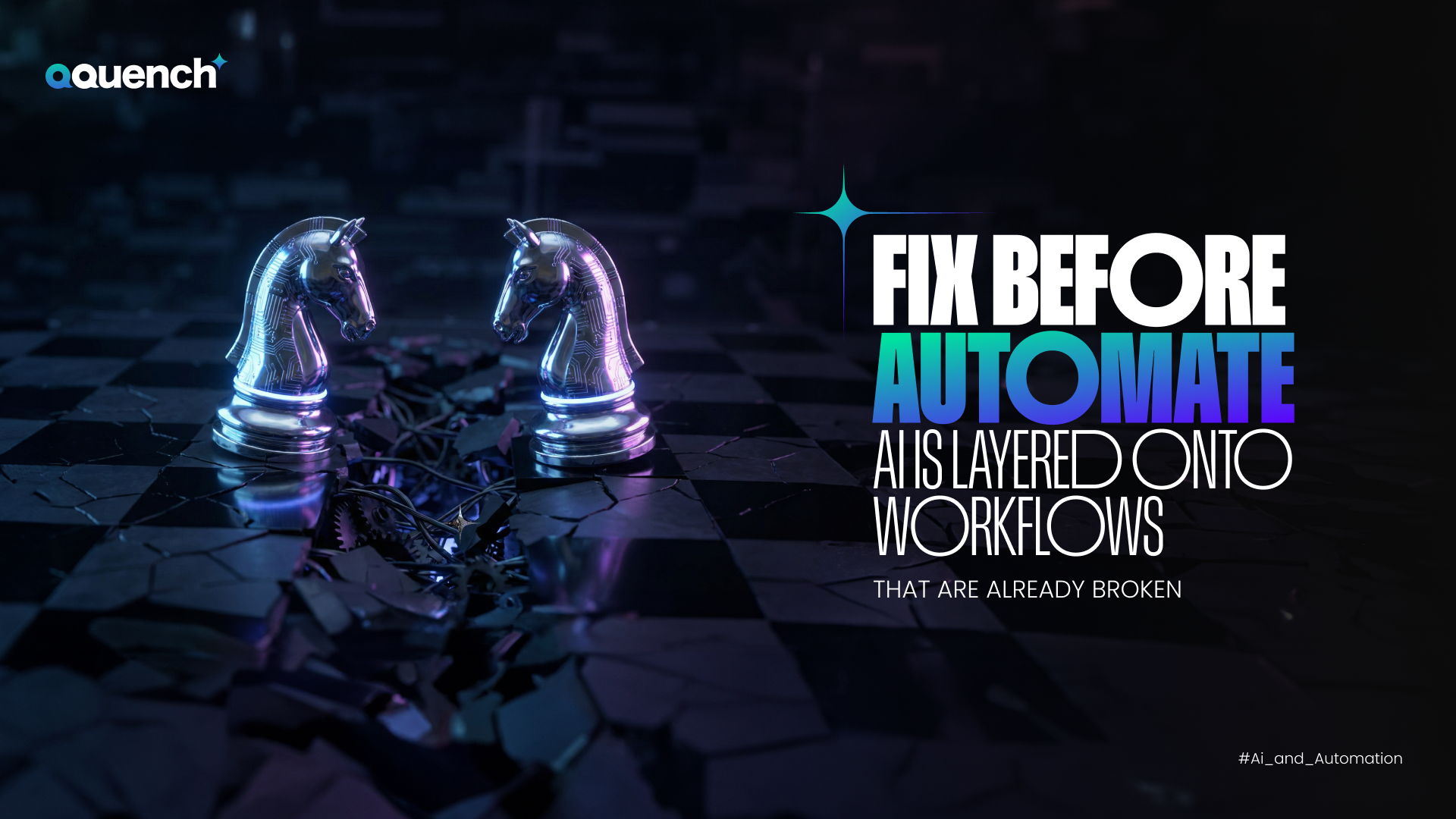 Diagram showing AI amplifying errors across a broken enterprise workflow