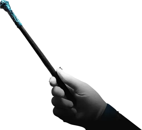 Jester Hand with Wand Image for learning design which is not a checklist or a framework
